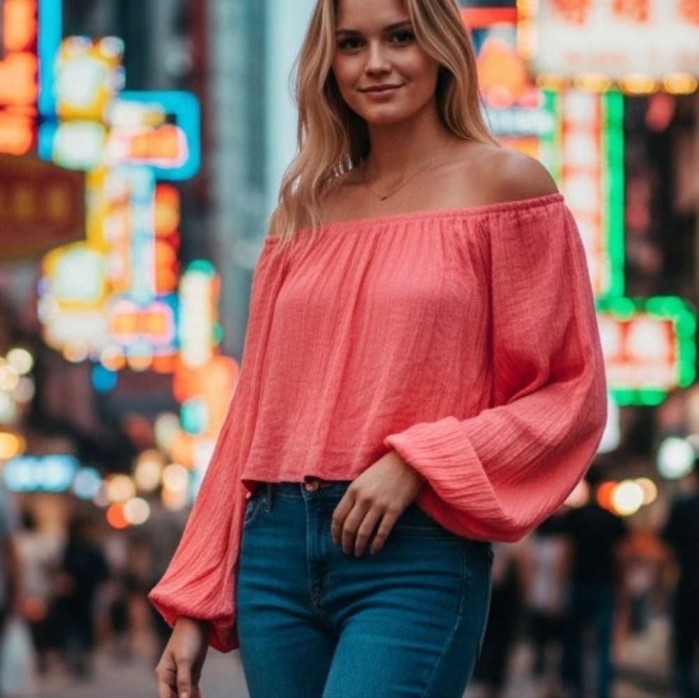 NWT We The Free All About The Bubble Tee Off Shoulder Coquette Balletcore BOHO